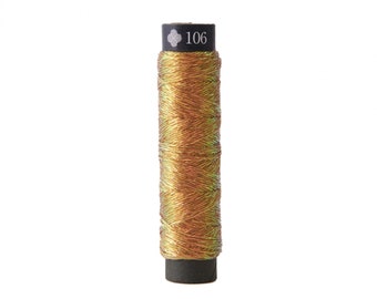 Metallic Embroidery Thread | Lecein COSMO Nishikiito Embroidery Floss - Opali Shabon-Dama - BEER (106)