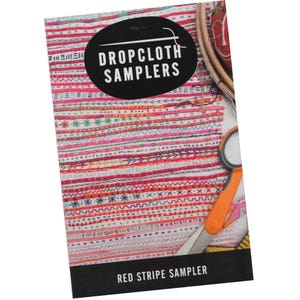 Hand Embroidery Pattern | Dropcloth Samplers Pre-Printed Cotton Embroidery Sampler -RED STRIPE Sampler