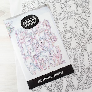 Modern Embroidery Pattern | Dropcloth Samplers Hand Embroidery Design Pre-Printed Cotton Embroidery Alphabet Sampler - ABC SPRINKLE Sampler