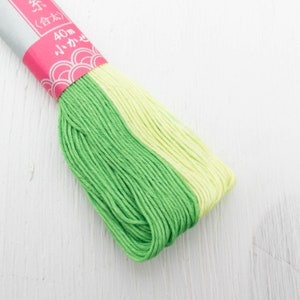 Sashiko Thread | Daruma 100% Cotton Thread for Sashiko Stitching, Big Stitch Quilting, Hand Embroidery - VARIEGATED GREEN (#52)