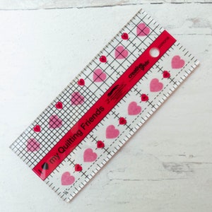 Creative Grids Mini Ruler | I Love My Quilting Friends Acrylic Small Ruler (2.5 inches by 6 inches)