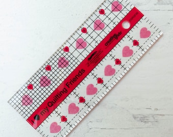 Creative Grids Mini Ruler | I Love My Quilting Friends Acrylic Small Ruler (2.5 inches by 6 inches)