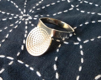 dé à coudre sashiko | Dé à coudre paume sashiko en métal trèfle, dé à coudre à anneaux réglable avec plaque plate pour les points courants, couture sashiko, boro