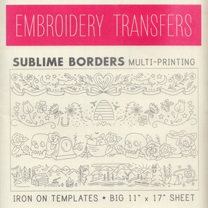 Sublime Stitching Embroidery Patterns | Iron on Transfer Hand Embroidery Pattern - Border Embroidery Designs - Sublime Borders