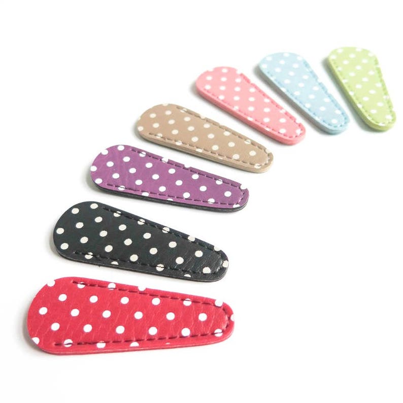 Embroidery Scissor Case Polka Dot Leather-Like Scissor Sheath, Small Scissor Cover image 3