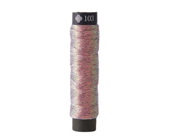 Metallic Embroidery Thread | Lecein COSMO Nishikiito Embroidery Floss - Opali Shabon-Dama - FIG (103)