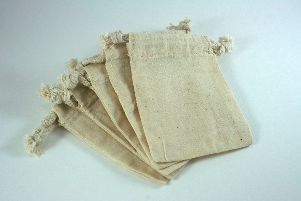 Muslin Bags 5 SMALL Cotton Muslin Bags Pouches 3 by 4 Inch Etsy