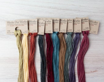 Embroidery Floss Set | Weeks Dye Works Hand Over-Dyed 6-stranded Cotton Embroidery Thread - SOLIDS COLLECTION