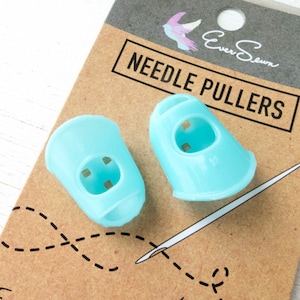 Rubber Needle Gripper | Needle Pullers (Mixed Sizes) Set of 2 for Thumb and Pointer Finger - EVERSEWN