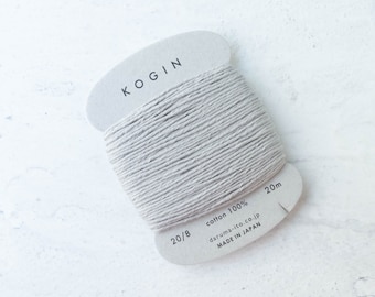 Kogin Sashiko Thread | Daruma Carded Thick Sashiko Thread Single Strand Cotton Floss for Visible Mending, Boro, Embroidery - GRAY (#10)