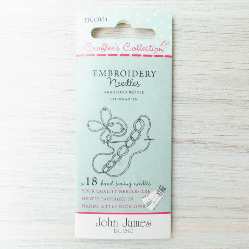Embroidery Needles John James Crafters Collection Embroidery Needles in Assorted Sizes 3-7 18 needles CRAFTERS COLLECTION image 2