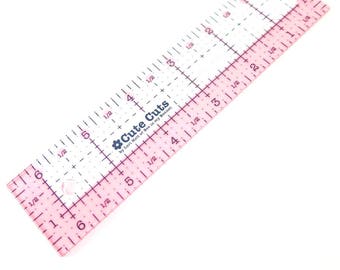 Cute Cut Rectangle Ruler | Small Acrylic Quilting Ruler (1.5 in x 6.5 in) - Cute Cut Ruler by Lori Holt for Riley Blake