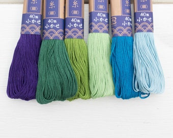 Sashiko Thread Set | Daruma Thread Collection of 100% Cotton Sashiko Stitching Thread for Mending, Boro, Quilting, Embroidery - TRANQUILITY