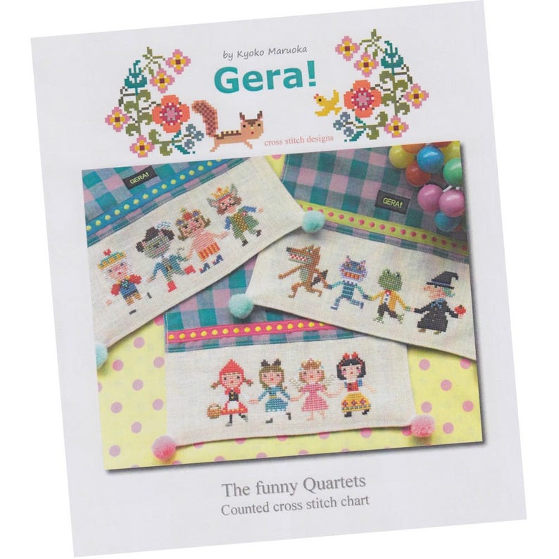 Counted Cross Stitch Pattern by Kyoko Maruoka FUNNY QUARTETS Gera Modern Cross Stitch Pattern