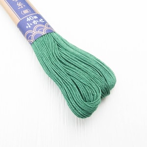 Sashiko Thread | Daruma 100% Cotton Thread for Sashiko Stitching, Big Stitch Quilting, Hand Embroidery - GREEN (#5)