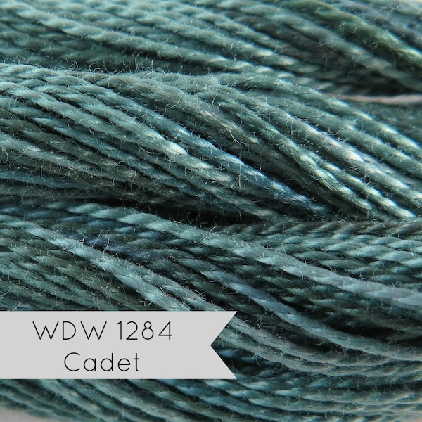 Pearl Cotton Thread | Weeks Dye Works Hand Over-Dyed Perle Cotton Floss Thread Hand Quilting, Applique, Embroidery - CADET (Size 8)