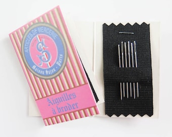 6 aiguilles à broder | Aiguilles à broder françaises à grand chas Maison Sajou - Taille 26