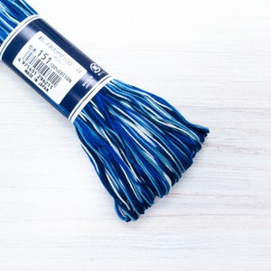 Sashiko Thread | 100 m Large Skein Japanese Cotton Thread for Sashiko Stitching, Visible Mending, Hand Quilting - 100m VAR BLUE (#151)