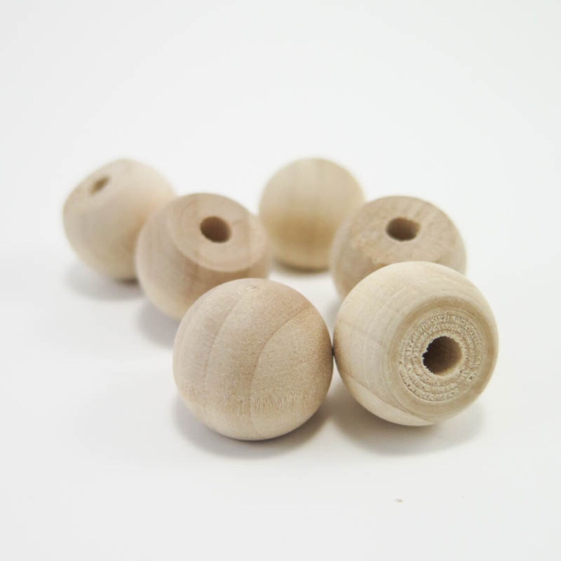 10 Tiny Wooden Knobs 3/4 inch Wood Ball Knob Unfinished Etsy
