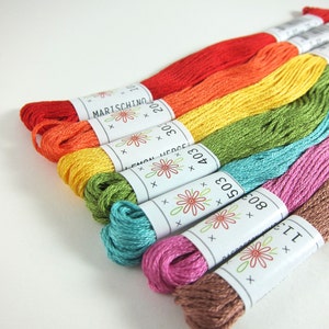 Modern Embroidery Thread Collection | Sublime Stitching Embroidery Floss Set - 7 Skeins - FRUIT SALAD Palette