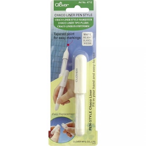 Clover Chaco Liner Pen | Re-Fillable Chalk Marking Pen Available in Assorted Colors, Marking Tool for Sewing, Sashiko Grids, Quilting