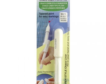 Clover Chaco Liner Pen | Re-Fillable Chalk Marking Pen Available in Assorted Colors, Marking Tool for Sewing, Sashiko Grids, Quilting