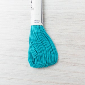 Bright Blue Sashiko Thread | Japanese Cotton Thread for Sashiko Stitching, Boro Mending, Hand Embroidery Floss - CYAN BLUE (#17)