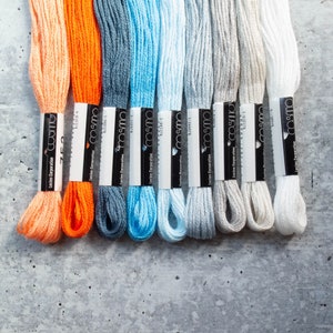 Cosmo Lecien Embroidery Floss Set | Premium Quality Japanese Embroidery Thread for Hand Embroidery, Cross Stitch - SNUGGLY MONKEY COLLECTION