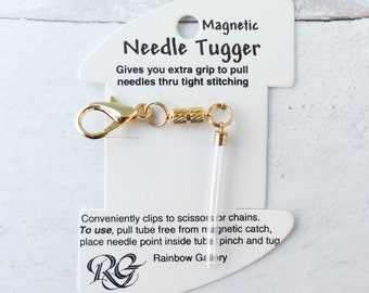 Needle Grip | Magnetic Needle Tugger Provides Extra Grip for Pulling Needles through Multiple Layers or Tough Spots - NEEDLE TUGGER