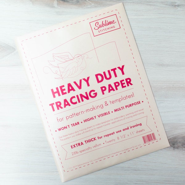 Heavy Duty Tracing Paper | Sublime Stitching Extra Thick 28 lb Premium Vellum Sheets ideal for Embroidery Pattern Transfers and Designs