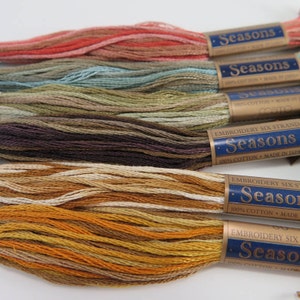 COSMO Seasons Embroidery Floss Set | Lecien Cosmo 6 Strand Cotton Variegated Embroidery Thread Set of 6 Skeins