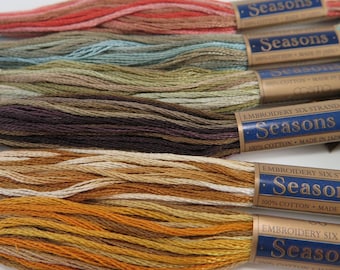COSMO Seasons Embroidery Floss Set | Lecien Cosmo 6 Strand Cotton Variegated Embroidery Thread Set of 6 Skeins