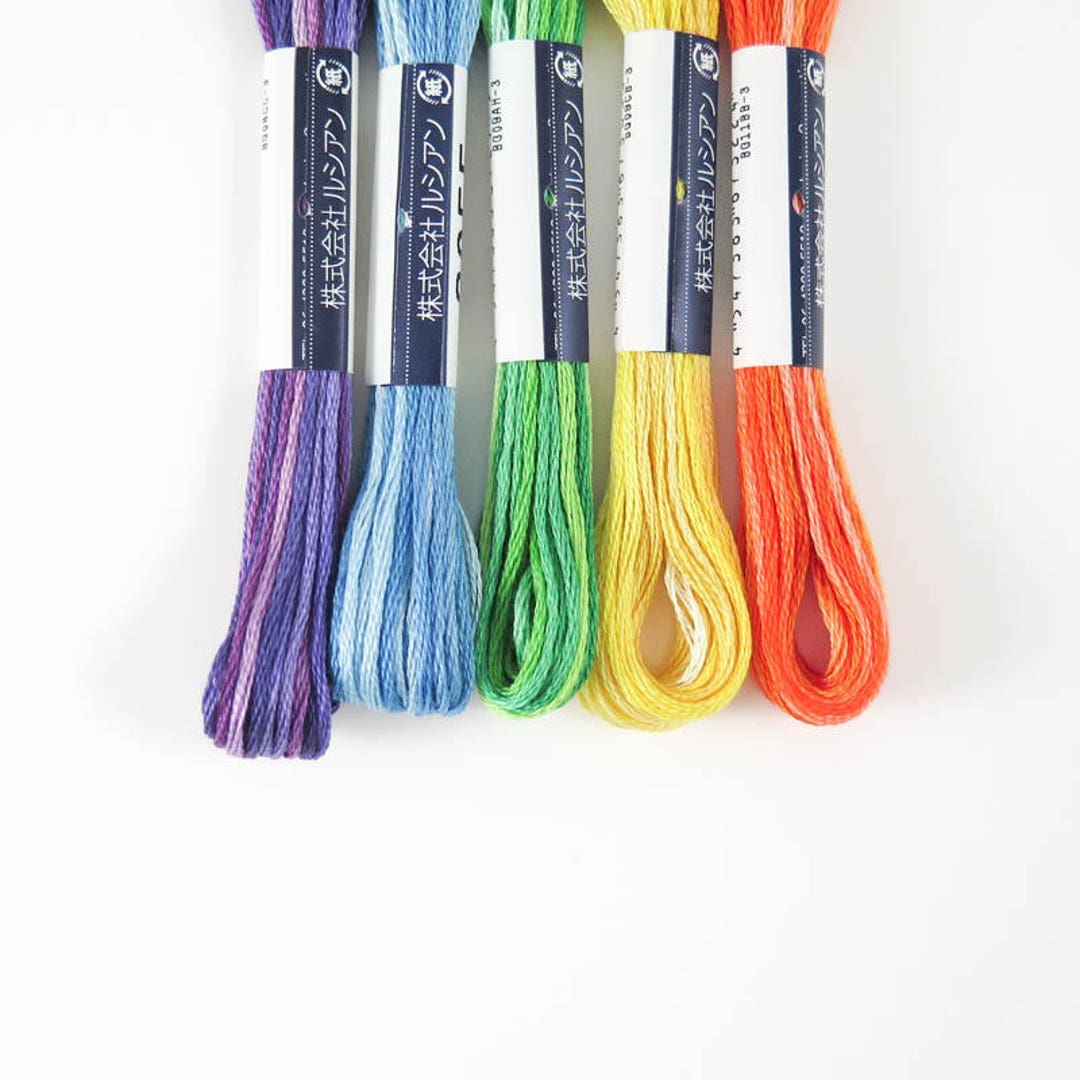 Cosmo Embroidery Floss Set Rainbow Embroidery Floss Collection Lecien Cosmo Embroidery  Thread 12 Skein Floss Kit COLOR WHEEL 