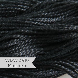 Black Pearl Cotton | Weeks Dye Works Hand Over-Dyed Perle Cotton | Hand Embroidery, Quilting, Needlework, Floss - MASCARA (Size 5)
