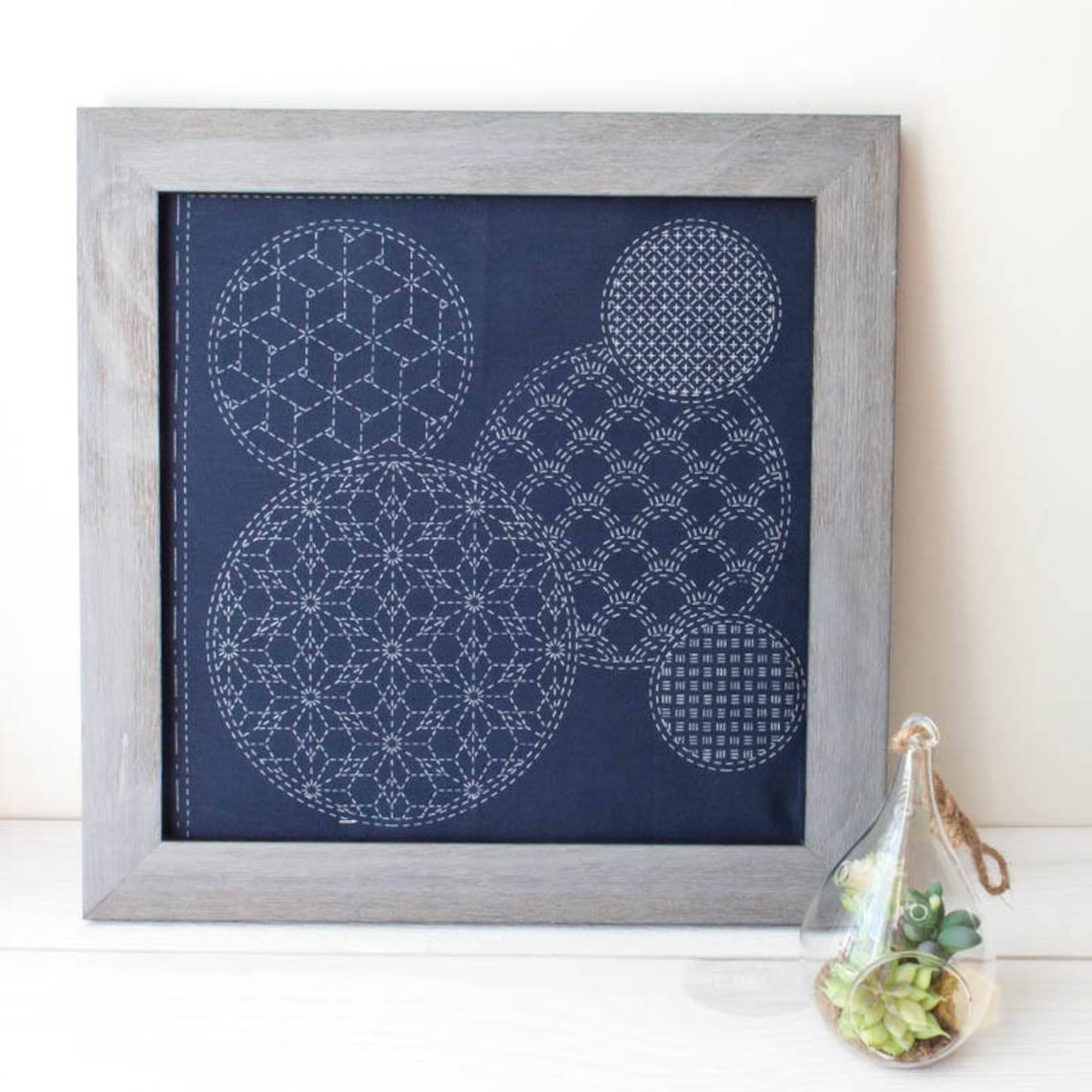 Sashiko Embroidery Kit Japanese Hand Embroidery Sashiko Etsy