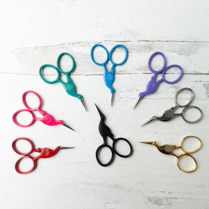 Small Embroidery Scissors | Storkette Mini Embroidery Scissors, Miniature Stork Thread Snips Available in 8 Colors - STORKETTES