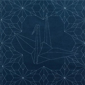 Sashiko Embroidery Kit | Japanese Hand Embroidery, Sashiko Fabric with Pre-Printed Pattern - ORI-ZURU (SC-13)