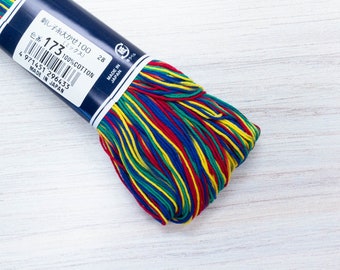 Sashiko Thread | 100 m Large Skein Japanese Cotton Thread for Sashiko Stitching, Visible Mending, Hand Quilting - 100m PRIMARY Colors (#173)