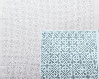 Kit de broderie sashiko | Motif de broderie Olympus Sashiko, design traditionnel japonais - Hitomesashi MAGARITO (No 1054)