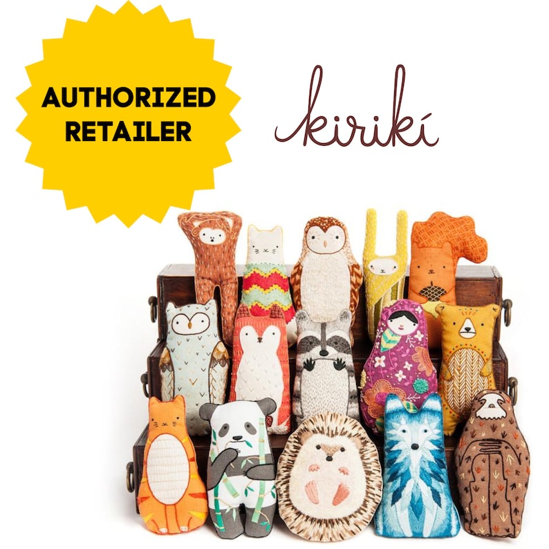 Modern Embroidery Stitch Sampler HONEYBEES Kiriki Press Embroidery Kit with Pre-Printed Embroidery Sampler Pattern /& Embroidery Floss