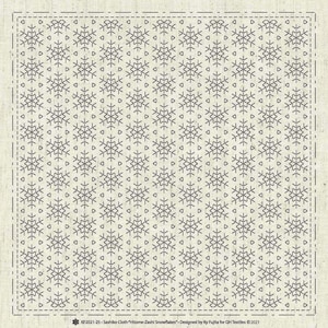 Sashiko Sampler | Pre-Printed Sashiko Design on Cotton Linen Fabric Ready to Stitch Sashiko Embroidery Pattern - SNOWFLAKE