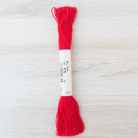 RED #15 Red Sashiko Thread Thick Matte Cotton Thread Japanese Cotton Thread for Sashiko Hand Embroidery