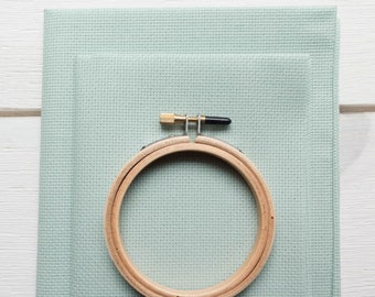 Point de croix - Aida 16 fils | Tissu Aida 100 % coton au point de croix vert d'eau - Lys de mer (16 cts)