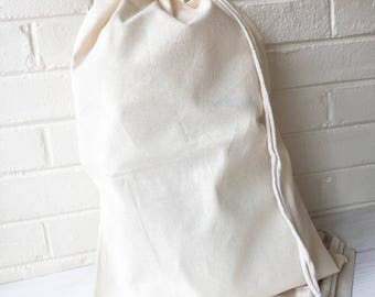 14" x 20" Muslin Pouch | Extra Large Muslin Sack - Blank Cotton Muslin Drawstring Bag for Embroidery, Heat Transfer Vinyl - 10 PACK