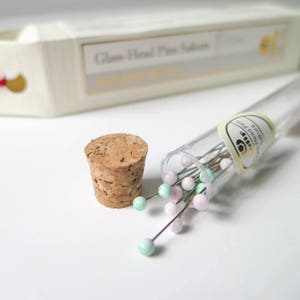 Glass Head Pins | Tulip Hiroshima Patchwork Pins - Pastel Sherbert Glasshead pins - SAKURA