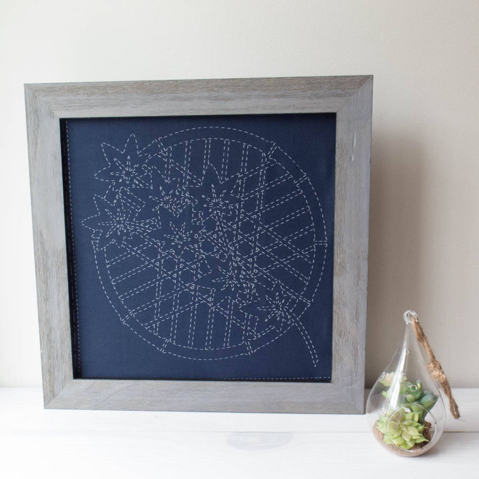 Sashiko Embroidery Kit Japanese Hand Embroidery Sashiko Etsy