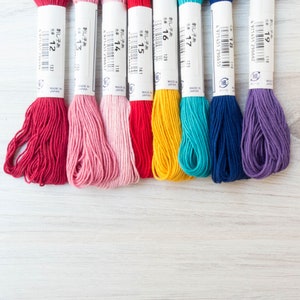 Sashiko Thread Set | Japanese Sashiko Cotton Thread Collection with 8 Colors for Hand Embroidery, Sashiko Mending - AFTERNOON PLAYDATE