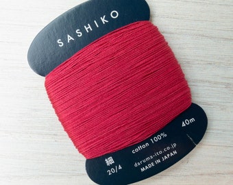 Thin Sashiko Thread | Daruma Carded Thin Sashiko Thread Single Strand Cotton Floss for Visible Mending, Boro, Hand Embroidery- AKANE (221)