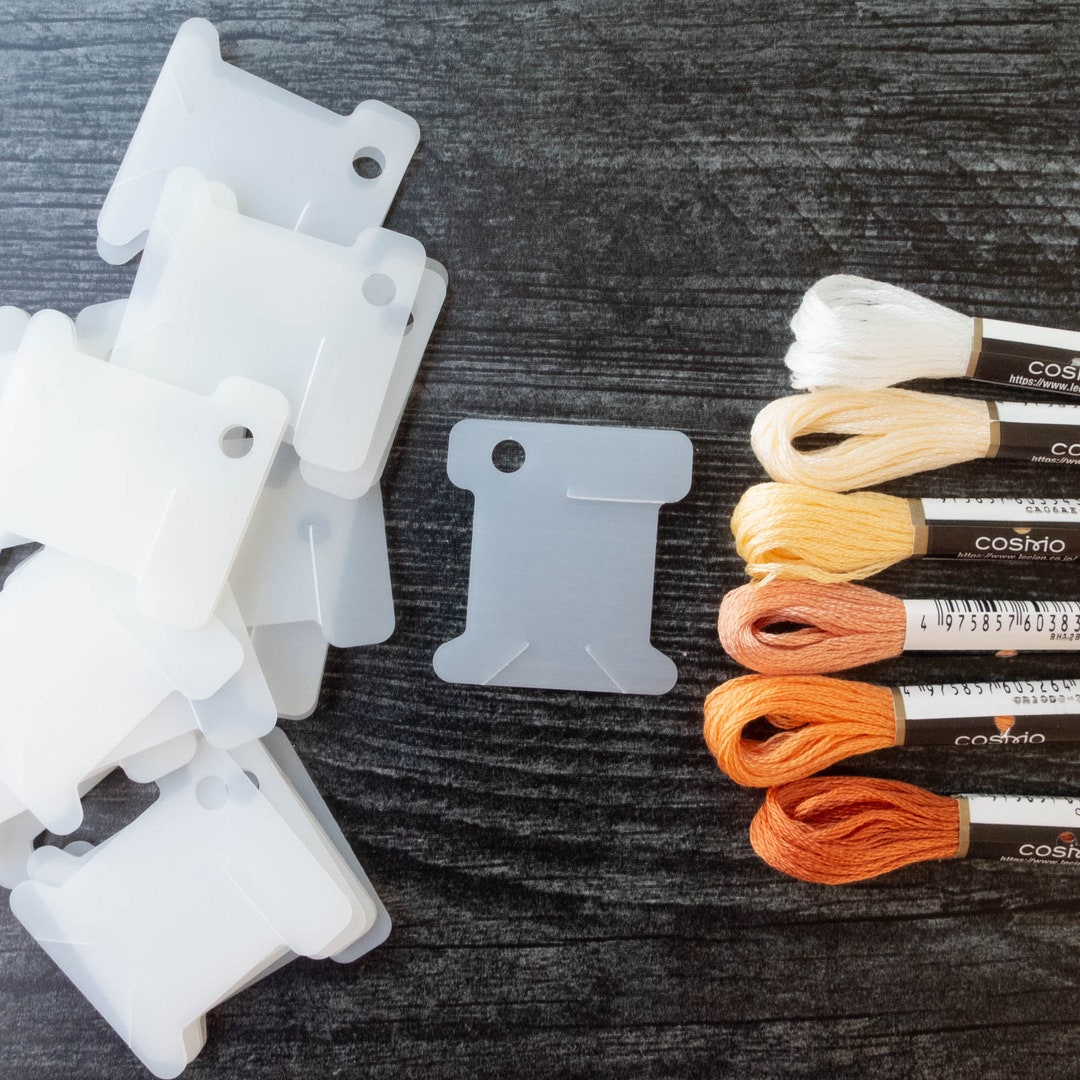 Plastic Floss Bobbins Embroidery Thread Holders, Plastic Floss Keys for