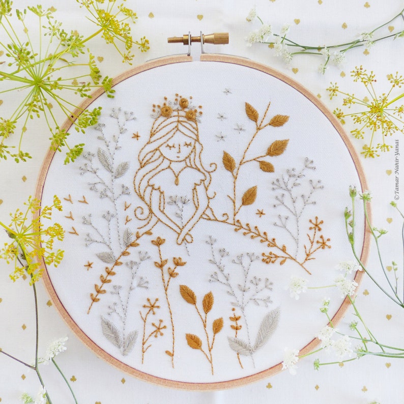 Modern Hand Embroidery Kit | 6 Inch (15 Cm) Nursery Decor Hoop Art ...